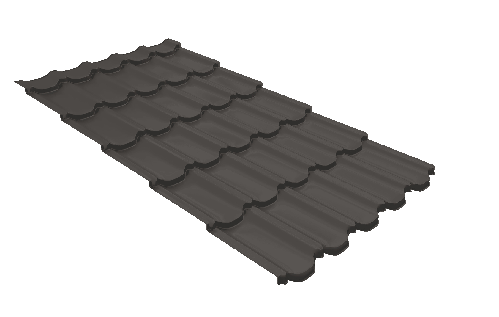 Металлочерепица квинта плюс Grand Line c 3D резом 0,45 Drap TR RR 32 темно-коричневый изображение, анонсные картинки товара