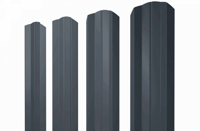 Штакетник М-образный B фигурный 0,5 Drap TX RAL 7016 антрацитово-серый изображение, анонсные картинки товара