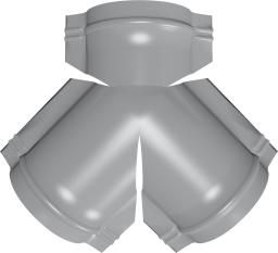 Тройник Y конька полукруглого 0,45 Drap TX с пленкой RAL 7004 сигнальный серый изображение, анонсные картинки товара
