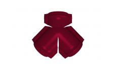 Тройник Y малого конька полукруглого PE с пленкой RAL 3003 рубиново-красный изображение, анонсные картинки товара