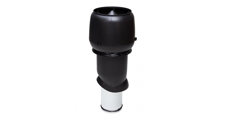 Выход вытяжки 160х225х500 ИЗ черный с колпаком изображение, анонсные картинки товара