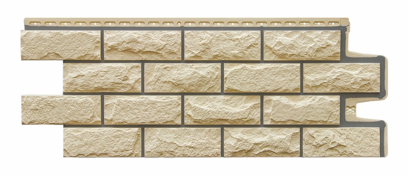 Фасадная панель Grand Line Колотый камень Design бежевый со швом RAL 7006 изображение, анонсные картинки товара