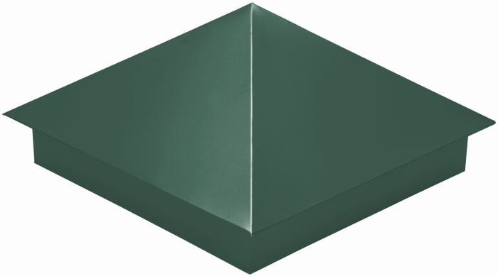 Колпак на столб 390х390мм 0,4 PE с пленкой RAL 6005 зеленый мох можно купить недорого в ООО «Большие скидки» Колпак на столб 390х390мм 0,4 PE с пленкой RAL 6005 зеленый мох изображение, анонсные картинки товара