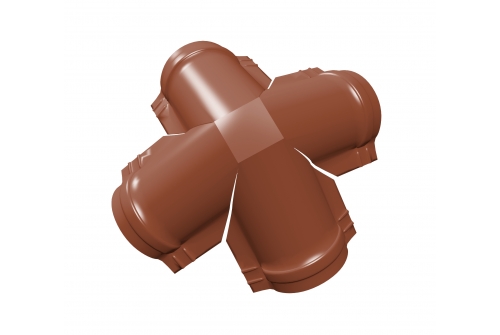 Четверник конька полукруглого Satin Мatt с пленкой RAL 8004 терракота изображение, анонсные картинки товара