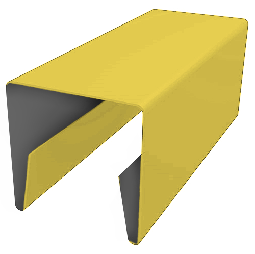 Планка П-образная заборная 24 0,45 PE с пленкой RAL 1018 цинково-желтый (3м) изображение, анонсные картинки товара