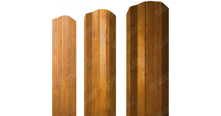 Штакетник М-образный B фигурный 0,45 Print Elite Golden Wood TwinColor изображение, анонсные картинки товара