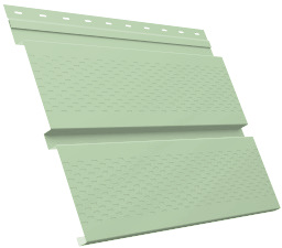Металлический софит Квадро брус с перфорацией 0,45 PE с пленкой RAL 6019 бело-зеленый изображение, анонсные картинки товара