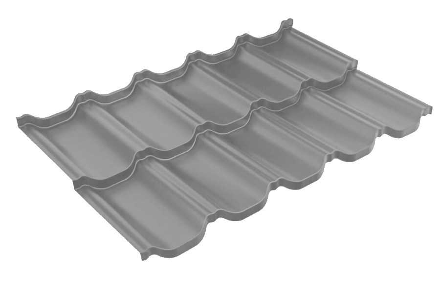 Металлочерепица модульная квинта Uno Grand Line c 3D резом 0,45 Drap TX RAL 7004 сигнальный серый изображение, анонсные картинки товара