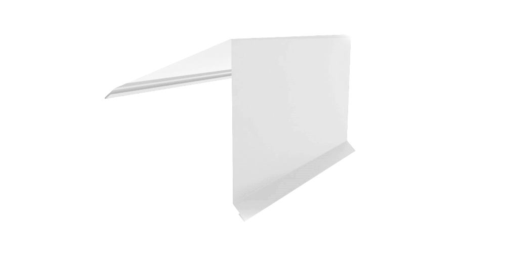 Планка конька односкатной кровли 180x160 0,45 PE с пленкой RAL 9003 сигнальный белый (2м) изображение, анонсные картинки товара