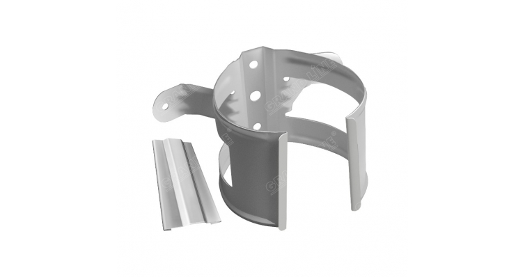 Хомут трубы металлический на дерево Grand Line ПВХ белый изображение, анонсные картинки товара