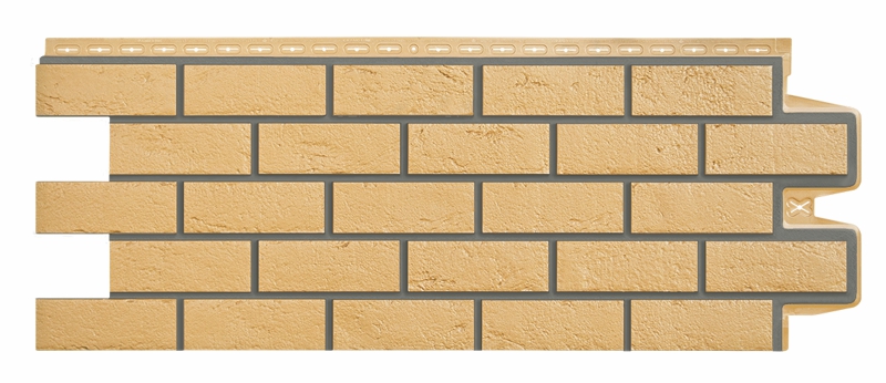 Фасадная панель Grand Line Состаренный кирпич Design песочный со швом RAL 7006 изображение, анонсные картинки товара