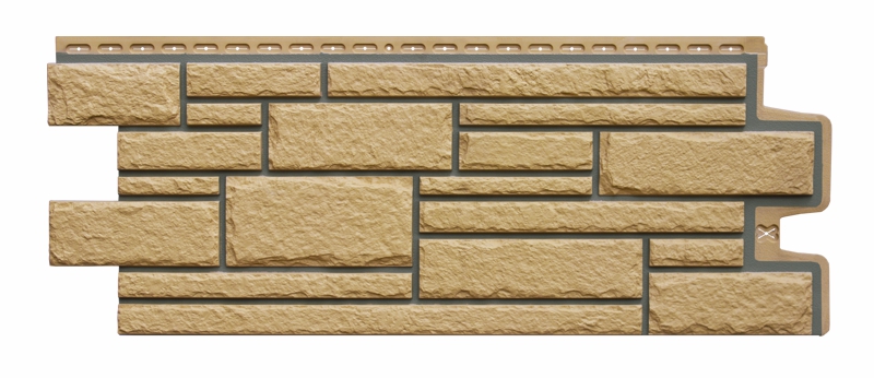 Фасадная панель Grand Line Камелот Design песочный со швом RAL 7006 изображение, анонсные картинки товара