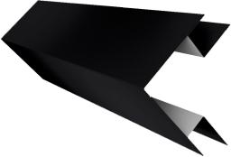 Планка угла внешнего сложного БХ new 0,5 Satin с пленкой RAL 9005 черный (2м) изображение, анонсные картинки товара