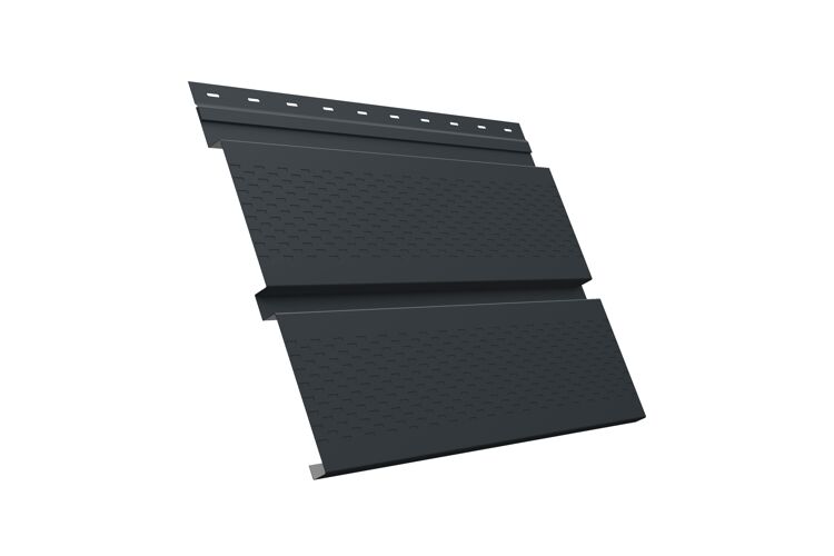 Софит металлический полная перфорация 0,45 Drap с пленкой RAL 7016 антрацитово-серый изображение, анонсные картинки товара