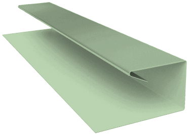 Планка П-образная завершающая сложная (КД) 0,45 PE с пленкой RAL 6019 бело-зеленый (2м) изображение, анонсные картинки товара