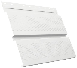 Металлический софит Квадро брус с перфорацией 0,45 PE с пленкой RAL 9003 сигнальный белый изображение, анонсные картинки товара