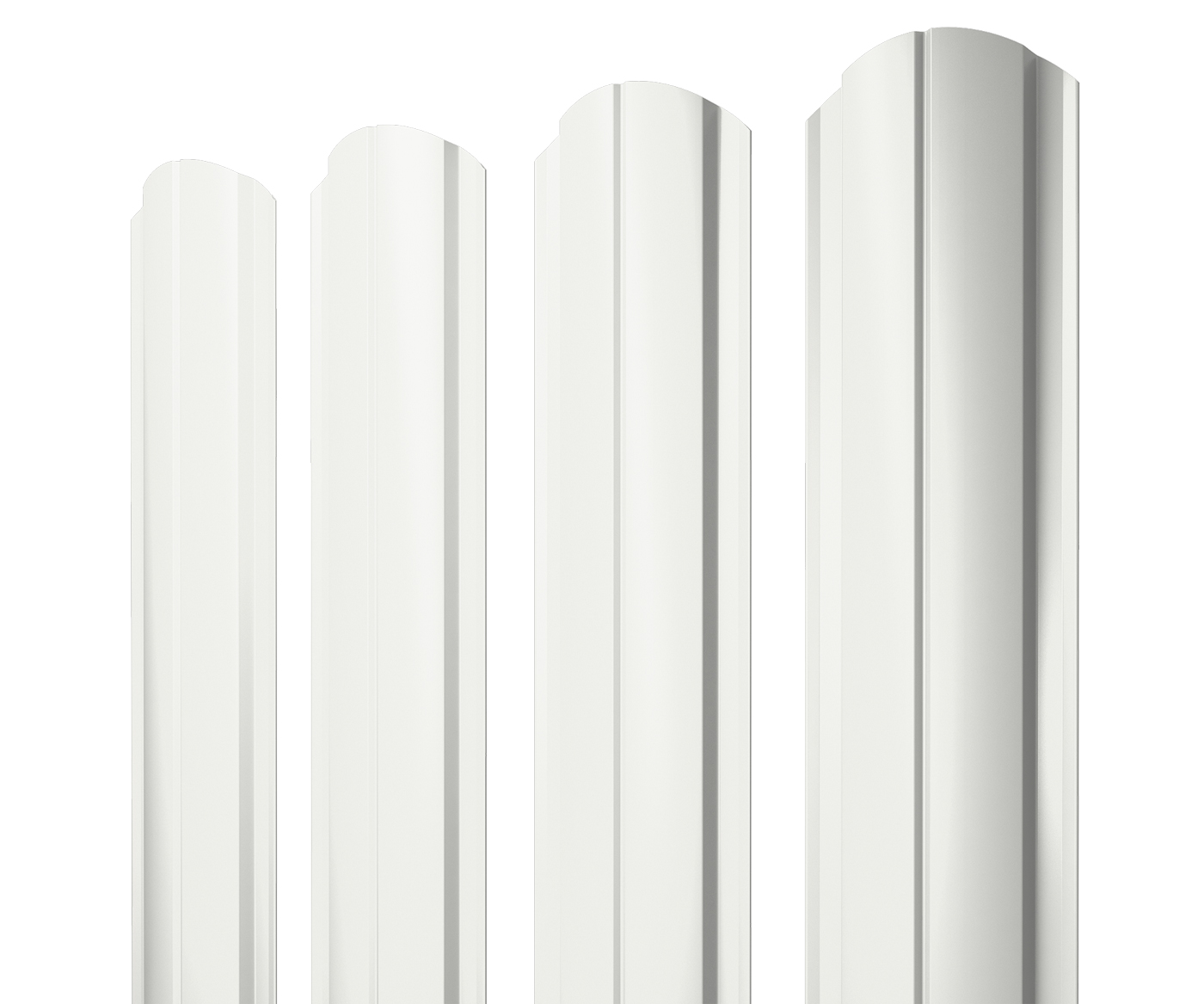 Штакетник Полукруглый Slim фигурный 0,4 PE RAL 9003 сигнальный белый изображение, анонсные картинки товара