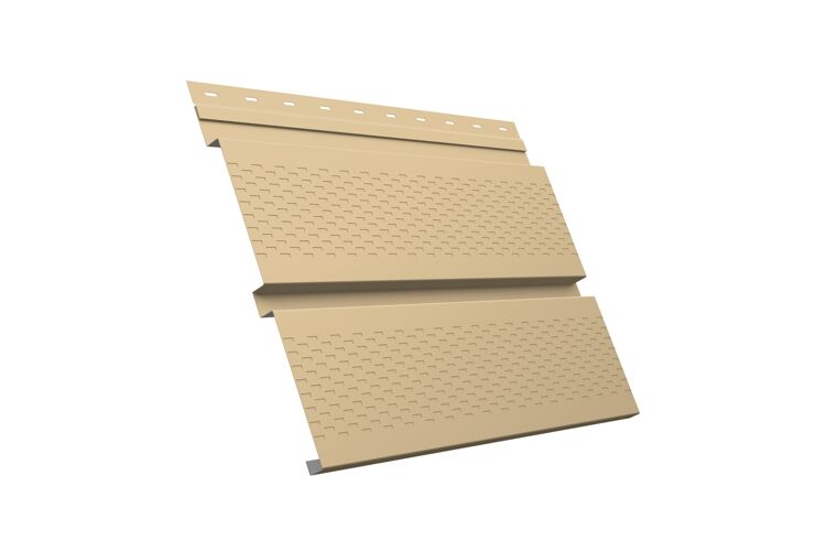 Софит металлический полная перфорация 0,4 PE с пленкой RAL 1014 слоновая кость изображение, анонсные картинки товара