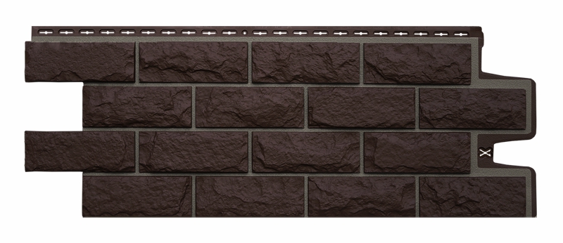 Фасадная панель Grand Line Колотый камень Design шоколадный со швом RAL 7006 изображение, анонсные картинки товара
