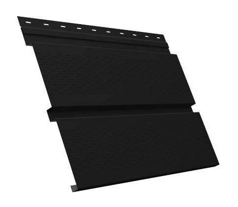 Софит металлический без перфорации 0,5 Satin Мatt с пленкой RAL 9005 черный изображение, анонсные картинки товара