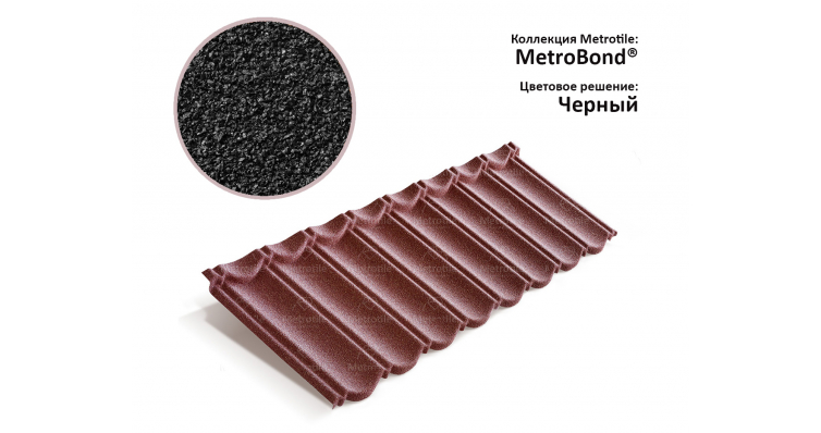 Лист Metrotile MetroBond черный изображение, анонсные картинки товара