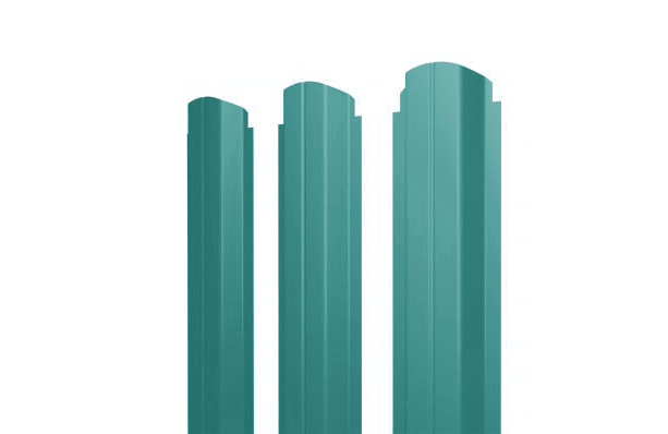 Штакетник П-образный А фигурный 0,45 PE RAL 5021 водная синь изображение, анонсные картинки товара