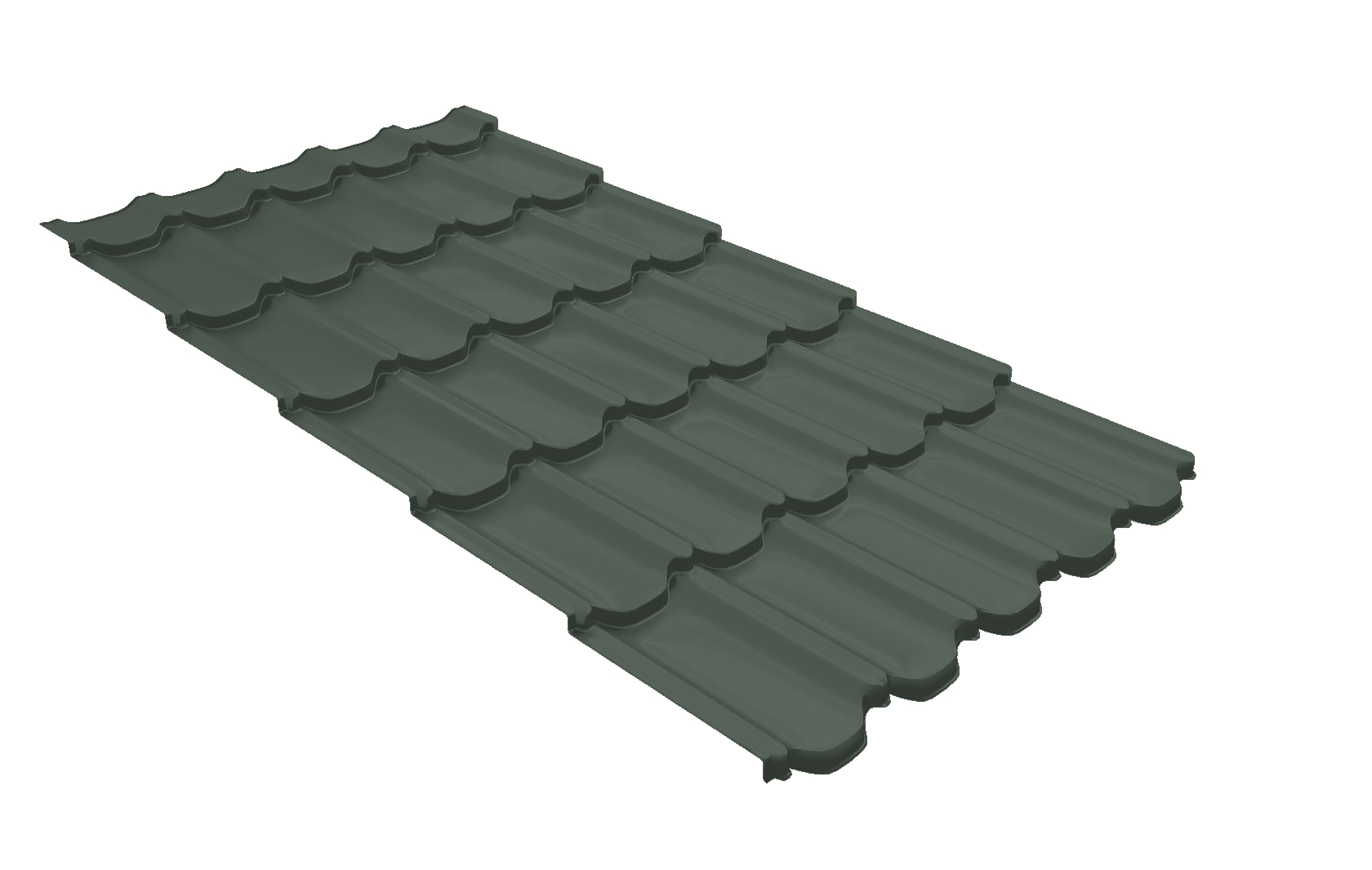 Профиль волновой ''Квинта плюс3D'' (''Kvinta plus3D'') 0,5 GreenCoat Pural BT RR 11 темно-зеленый (RAL 6020 хромовая зелень) изображение, анонсные картинки товара