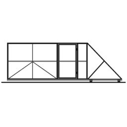 Каркас откатных ворот с КАЛИТКОЙ 4,05м*1,9м (6,02м) (корич) с балкой без комплектующих изображение, анонсные картинки товара