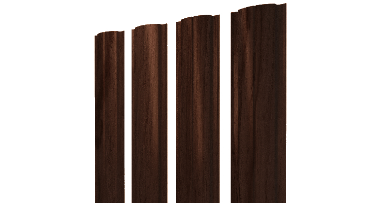 Штакетник Полукруглый Slim с прямым резом 0,45 Print Elite Choco Wood TwinColor изображение, анонсные картинки товара
