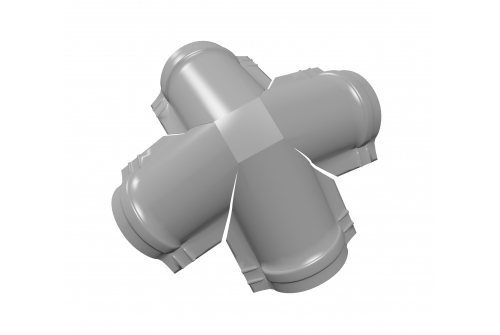 Четверник конька полукруглого Satin с пленкой RAL 7004 сигнальный серый изображение, анонсные картинки товара