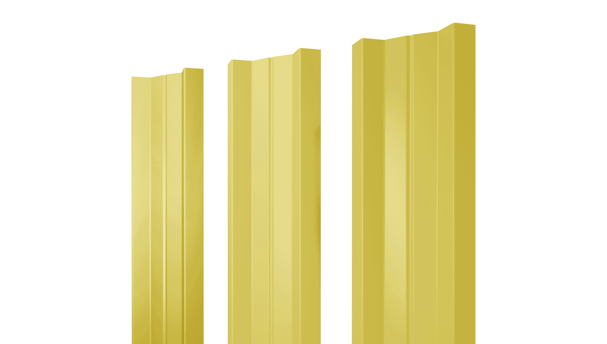 Штакетник М-образный В с прямым резом 0,45 PE RAL 1018 цинково-желтый изображение, анонсные картинки товара