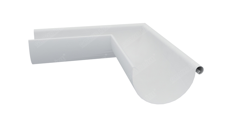 Угол желоба внутренний 90 гр 150 мм RAL 9003 сигнальный белый изображение, анонсные картинки товара