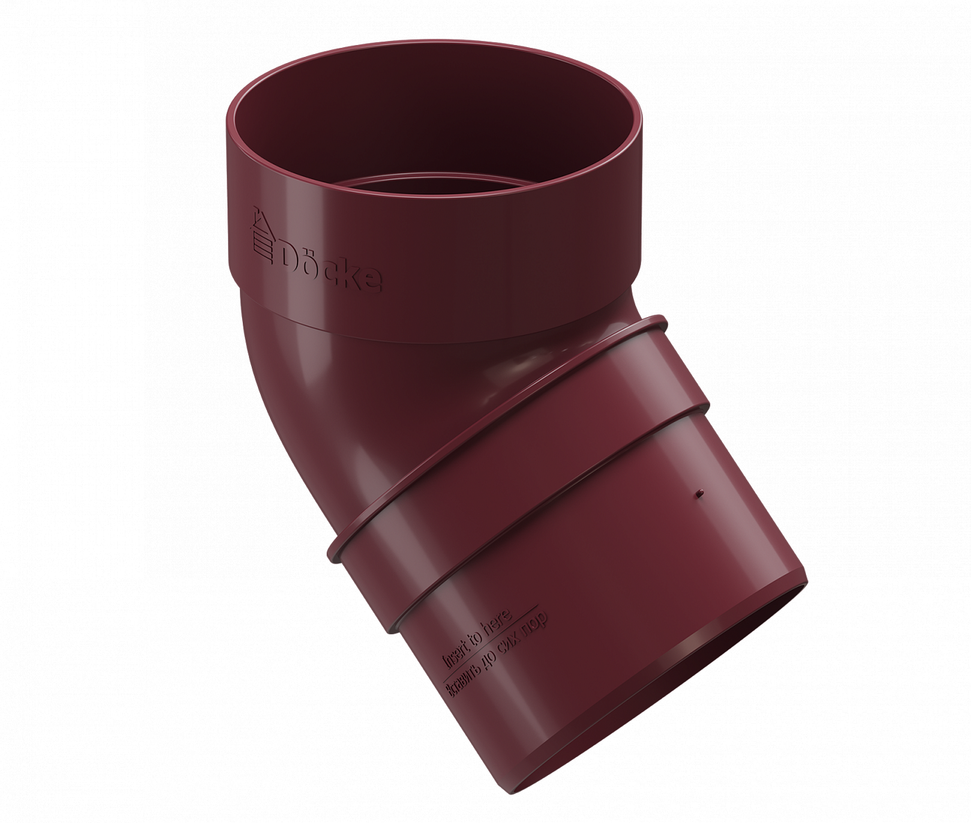 Döcke STANDARD Колено 80 мм * 45˚ (Красный 3005) изображение, анонсные картинки товара