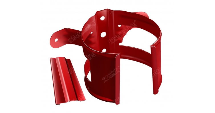 Кронштейн трубы на дерево, 90мм RAL 3011 коричнево-красный изображение, анонсные картинки товара