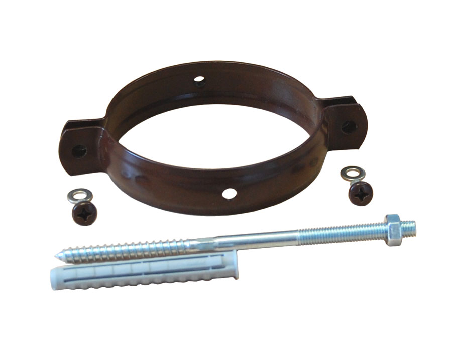 Хомут трубы на кирпич 100 мм RAL 8017 шоколад изображение, анонсные картинки товара