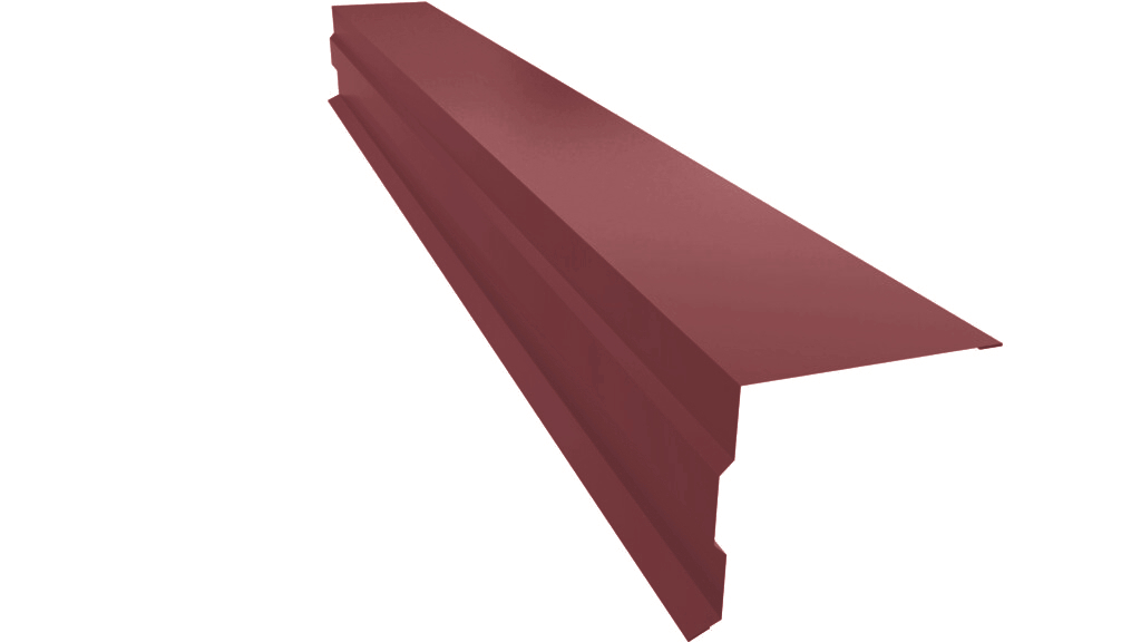 Планка торцевая фигурная 100х85 0,45 PE с пленкой RAL 3011 коричнево-красный (2м) изображение, анонсные картинки товара
