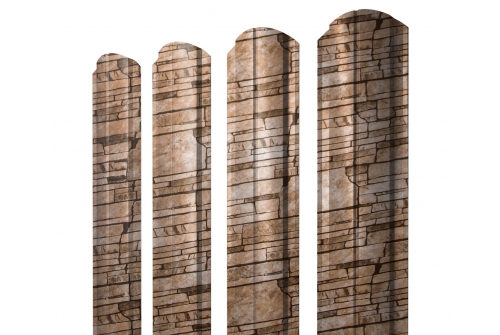 Штакетник Полукруглый Slim фигурный 0,45 Print Elite Sand Stone TwinColor изображение, анонсные картинки товара