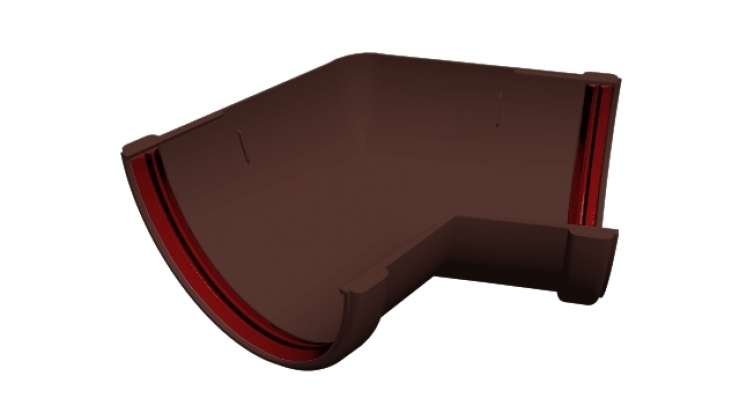 Угол желоба 135 град. универ. ПВХ Grand Line шоколадный (RAL 8017) изображение, анонсные картинки товара