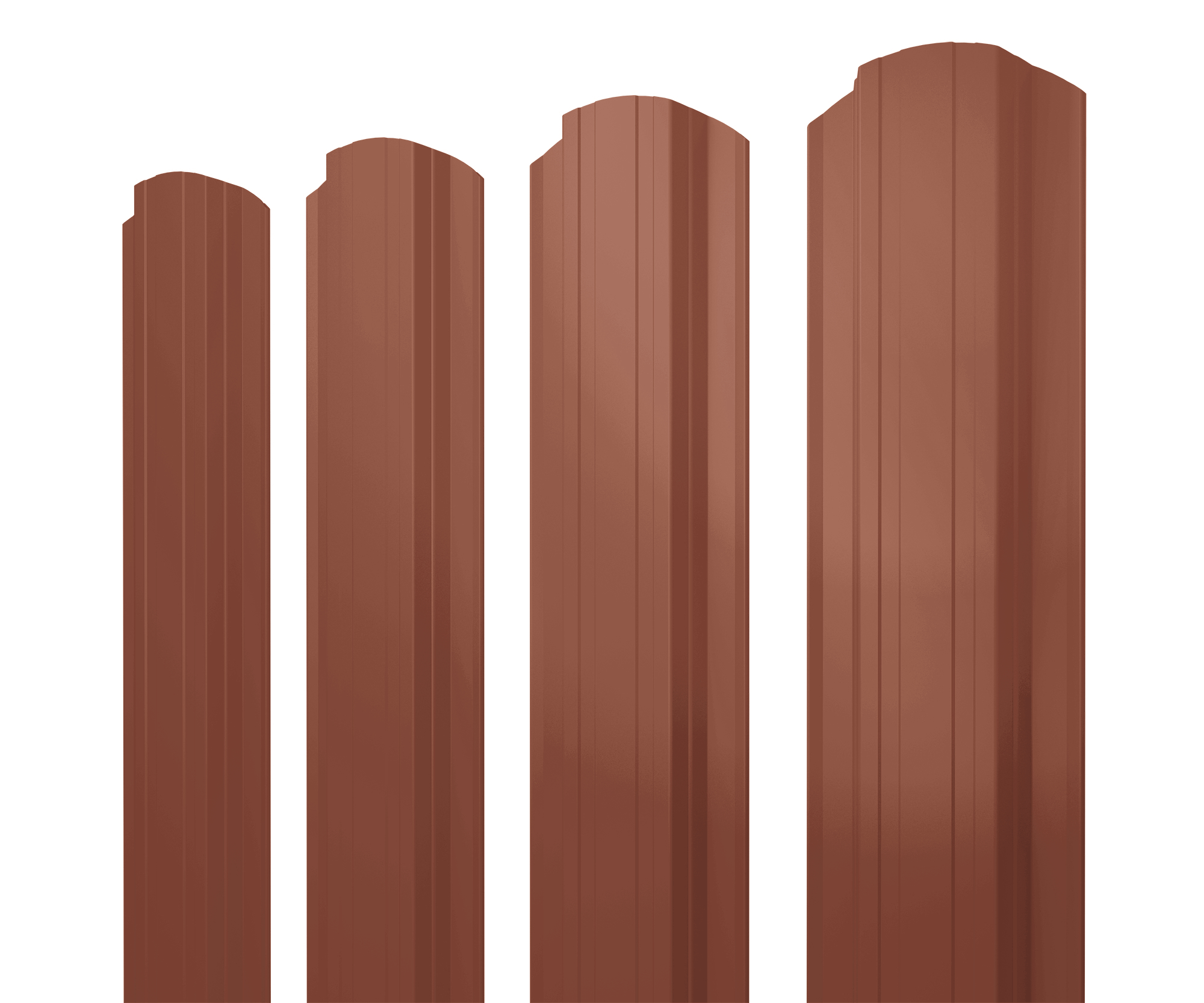 Штакетник Прямоугольный фигурный 0,5 Satin Matt TX RAL 8004 терракота изображение, анонсные картинки товара