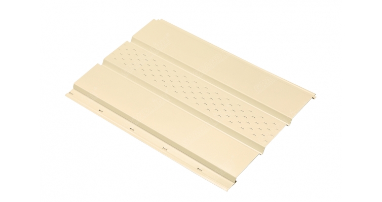 Софит металлический центральная перфорация 0,45 РЕ с пленкой RAL 1015 светлая слоновая кость изображение, анонсные картинки товара