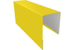 Планка П-образная заборная 17 0,45 PE с пленкой RAL 1018 цинково-желтый (2м) изображение, анонсные картинки товара