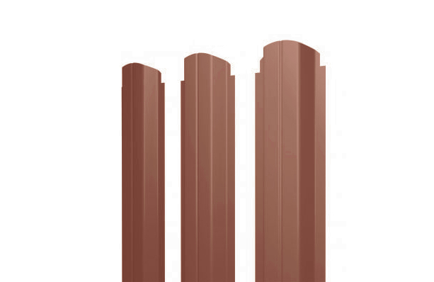 Штакетник П-образный B фигурный 0,5 Satin Matt TX RAL 8004 терракота изображение, анонсные картинки товара