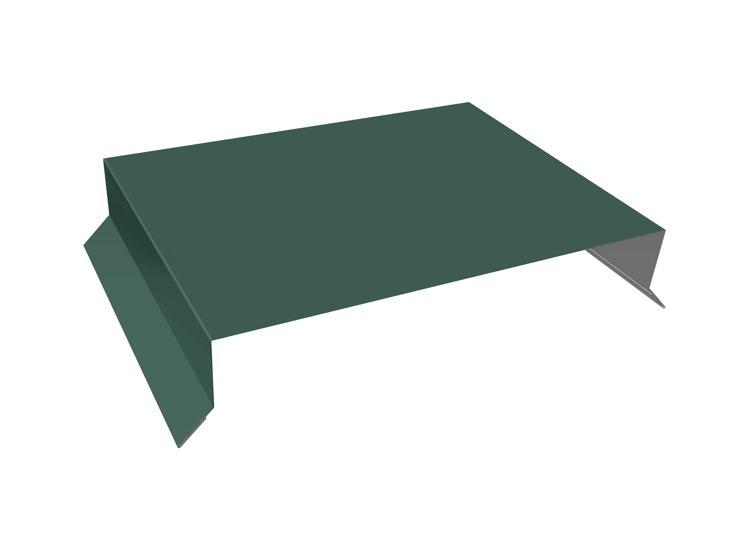 Парапетная крышка прямая 200мм 0,4 PE с пленкой RAL 6005 зеленый мох изображение, анонсные картинки товара