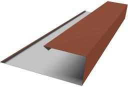 Планка торцевая страховочная Grand Line 0,5 Satin с пленкой RAL 8004 терракота (3м) изображение, анонсные картинки товара