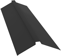 Планка конька плоского 150х40х150 0,5 Velur X RAL 9005 черный (2м) изображение, анонсные картинки товара