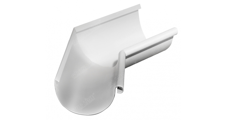 Угол желоба внутренний 135 гр 125 мм RAL 9003 сигнальный белый изображение, анонсные картинки товара