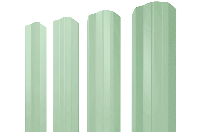 Штакетник М-образный А фигурный 0,45 PE RAL 6019 бело-зеленый изображение, анонсные картинки товара