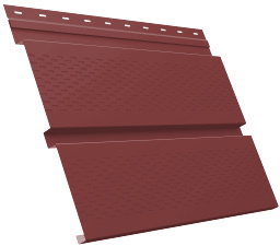 Металлический софит Квадро брус с перфорацией 0,5 Rooftop Matte с пленкой RAL 3011 коричнево-красный изображение, анонсные картинки товара