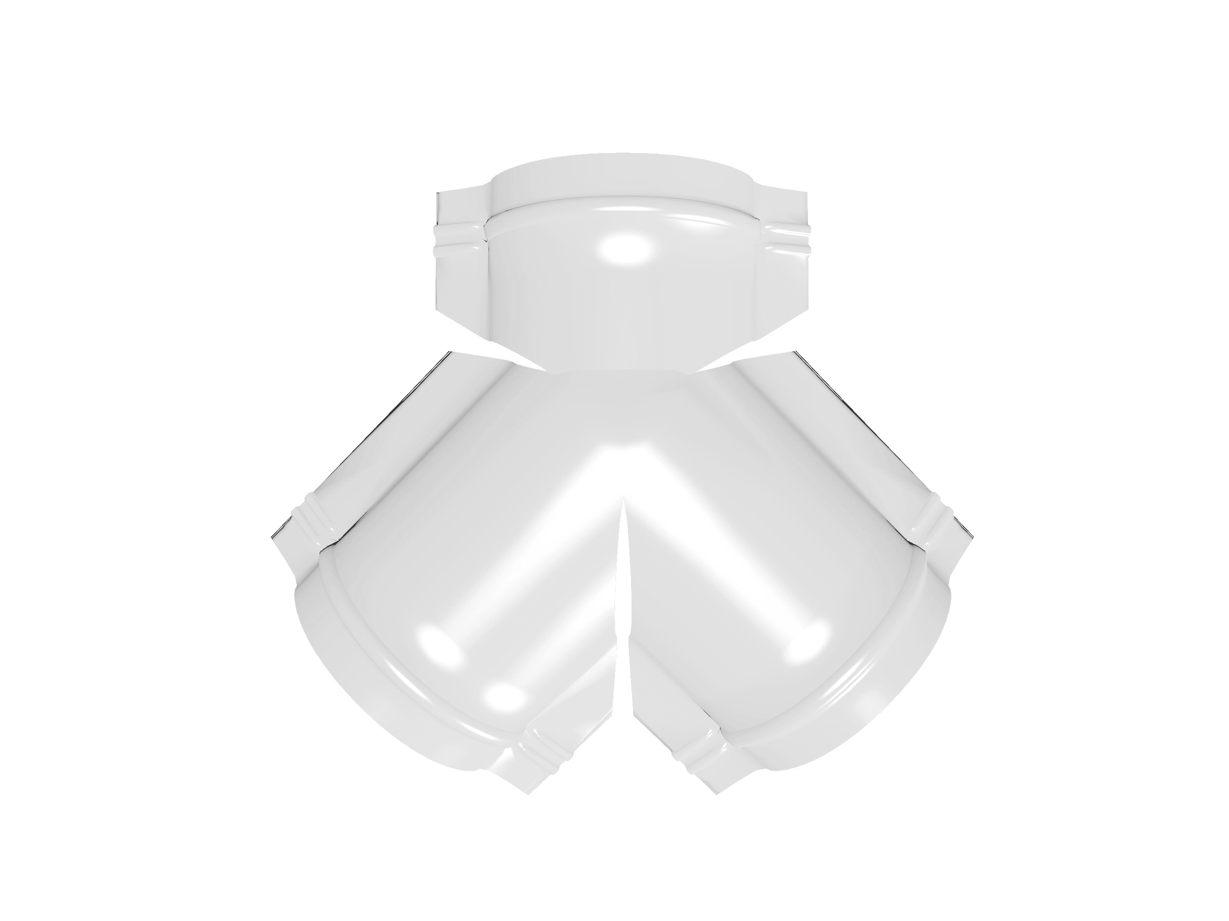 Тройник Y конька полукруглого Satin с пленкой RAL 9003 сигнальный белый изображение, анонсные картинки товара