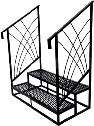 Крыльцо 120см, 2 ступеньки, перила №5 изображение, анонсные картинки товара